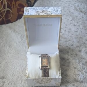 Charter Club Tan Dial Watch with Brown Strap